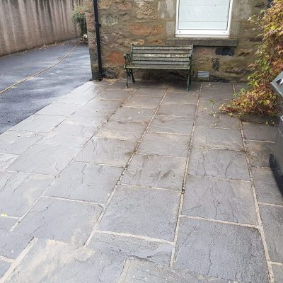 after pic of slate patio slabs in north deeside 1